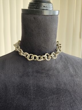 Silver Braided Chain Choker Necklace - Women Jewelry
